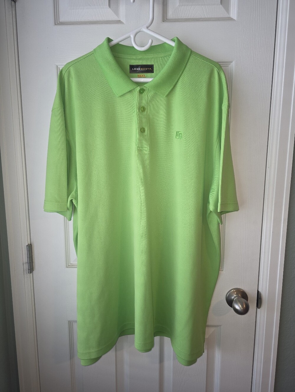 Mens Loudmouth Golf  Polo Neon Green Short Sleeve Collared Button-up SZ 3XL